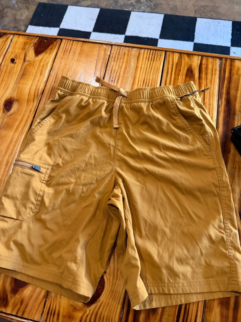 Boys Drawstring Cargo Shorts - Mustard
